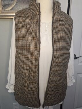 Women's Maurice Brown Houndstooth Quilted Vest